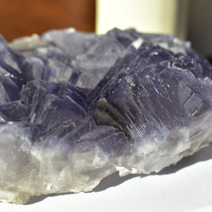 Purple Cubic Fluorite Statement Cluster