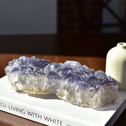 Purple Cubic Fluorite Statement Cluster