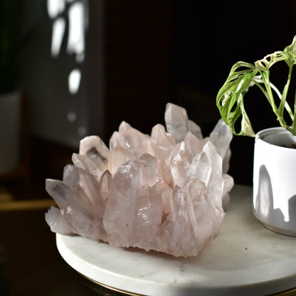 Himalayan Pink Samadhi Quartz Statement Cluster