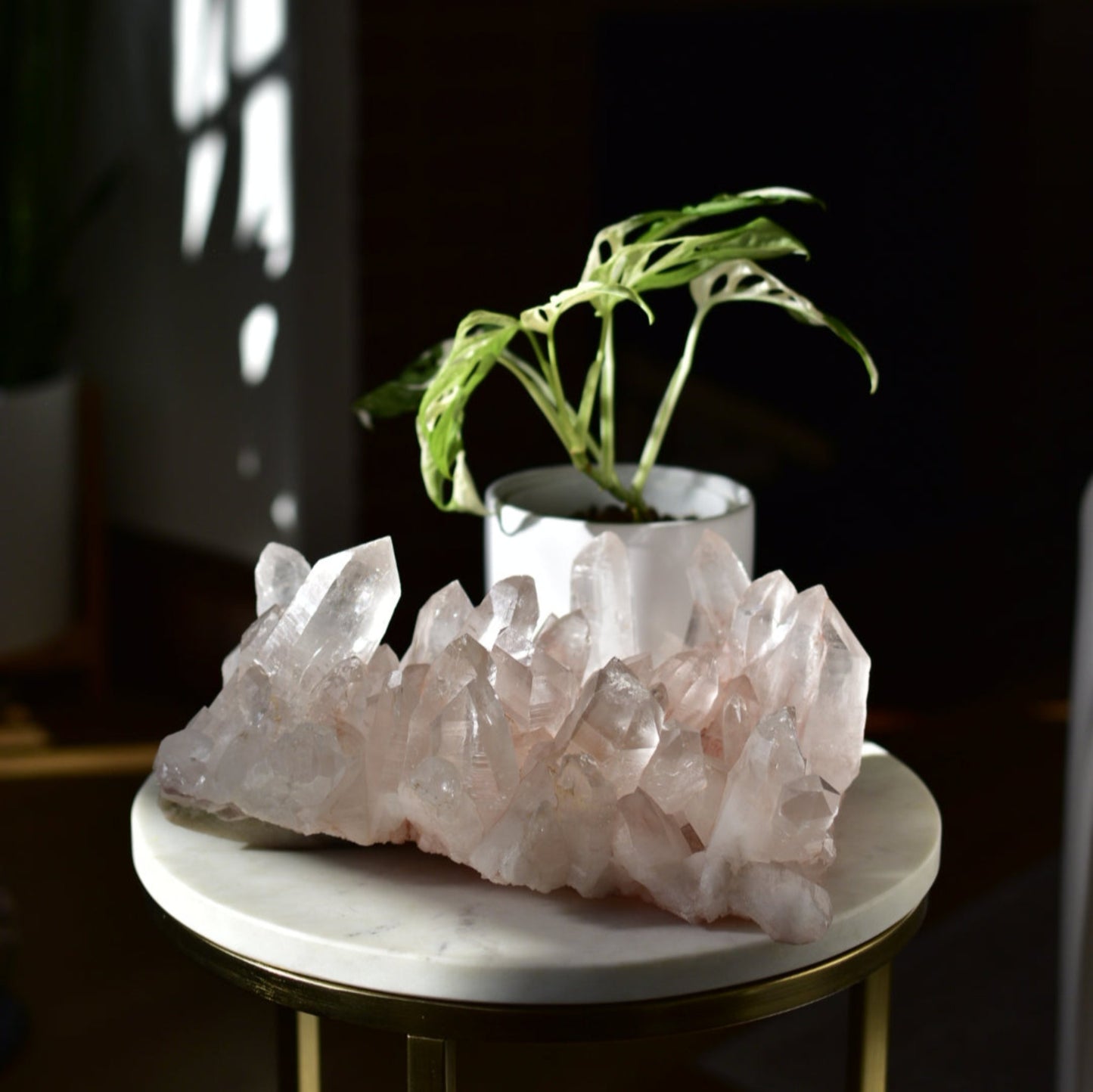 Himalayan Pink Samadhi Quartz Statement Cluster