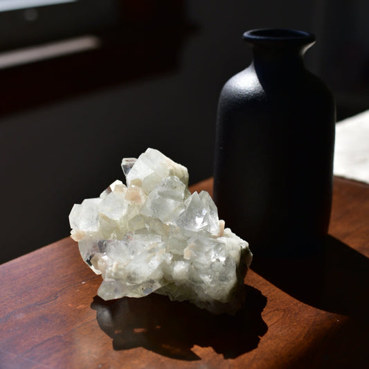 Apophyllite Cluster with Peach Stilbite