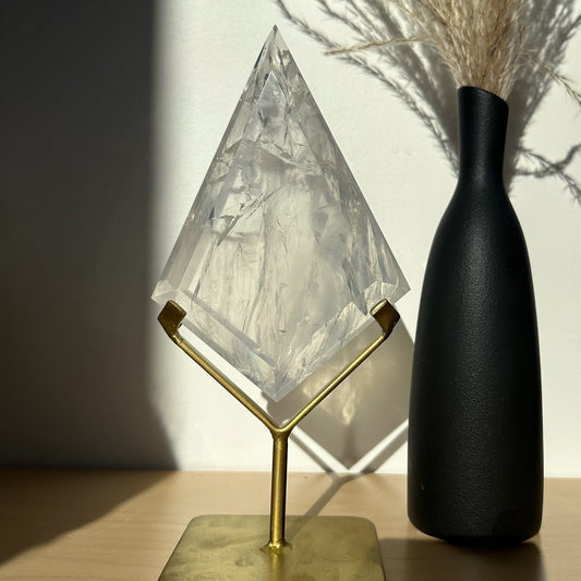 Girasol Quartz Diamond on a Stand