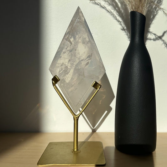 Girasol Quartz Diamond on a Stand