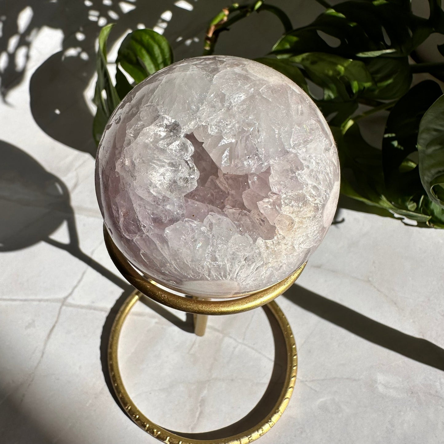 Pink Amethyst Sphere with Stand