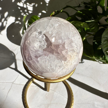 Pink Amethyst Sphere with Stand