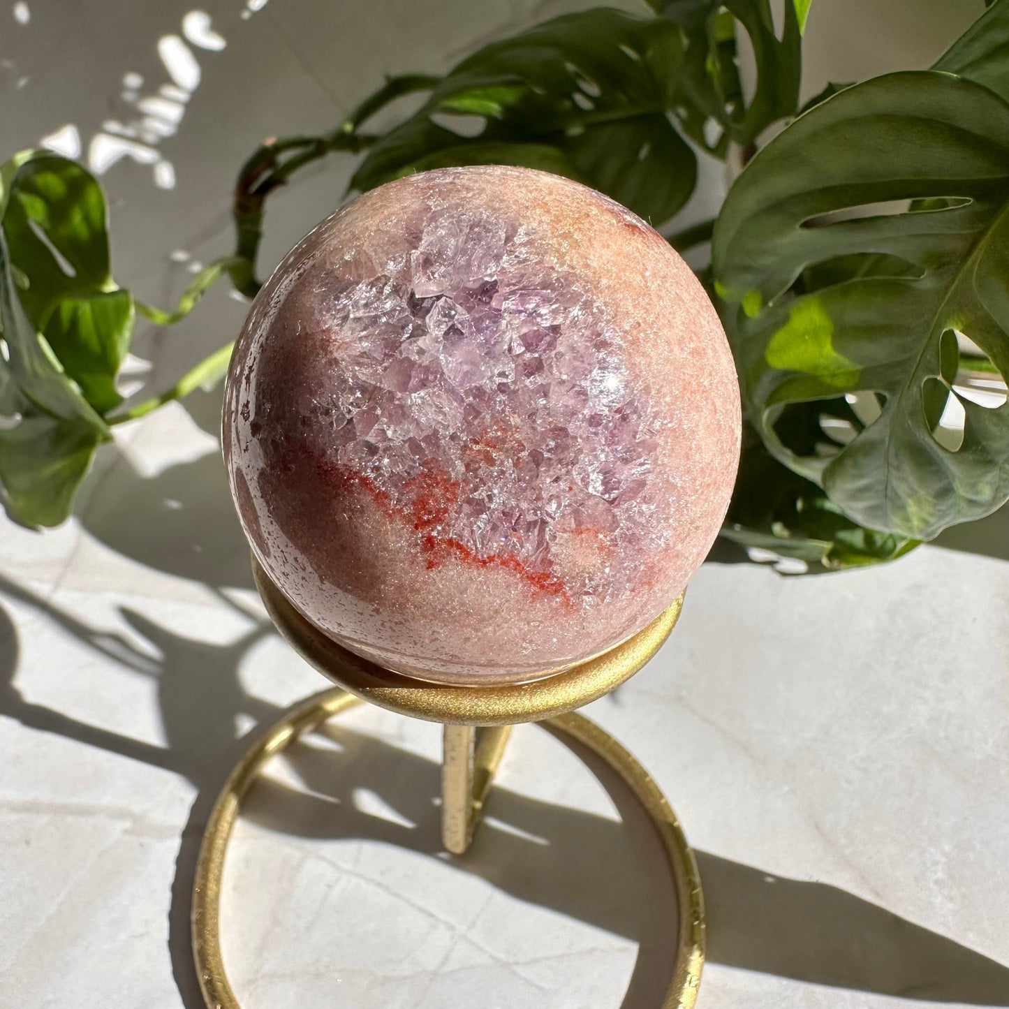 Pink Amethyst Sphere with Stand