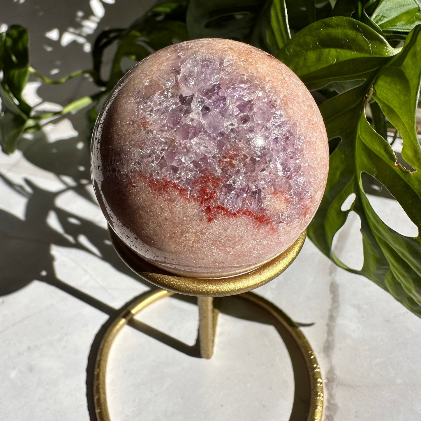 Pink Amethyst Sphere with Stand