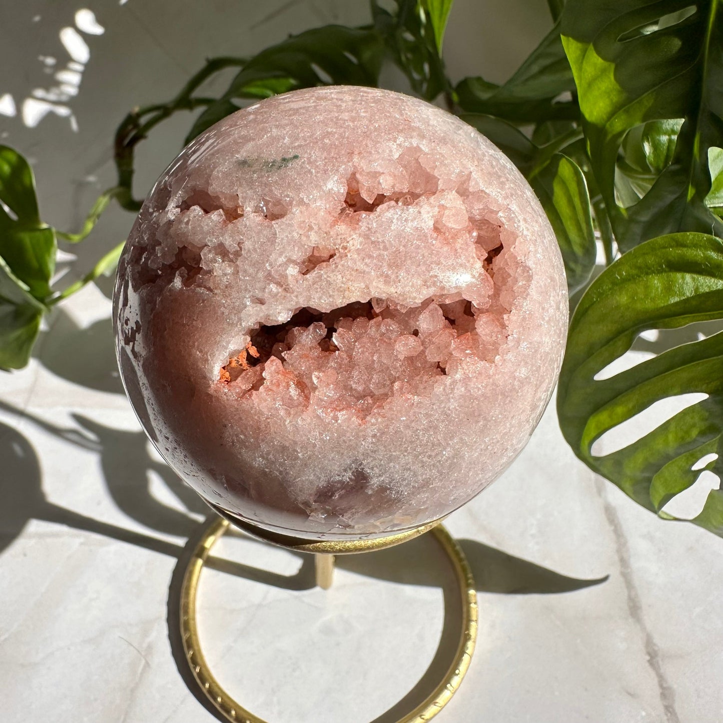 Pink Amethyst Sphere with Stand