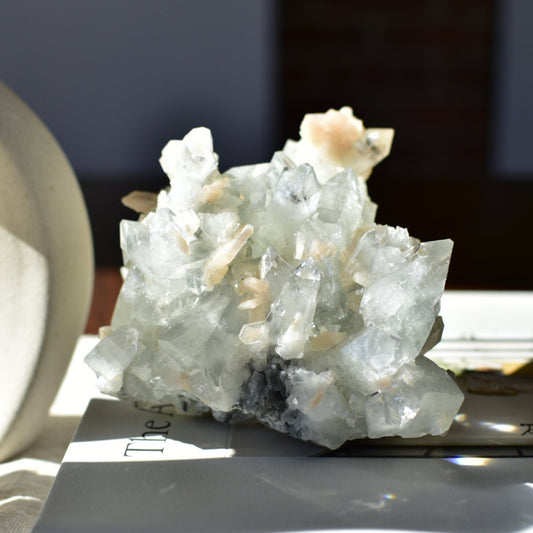 Apophyllite Cluster with Peach Stilbite