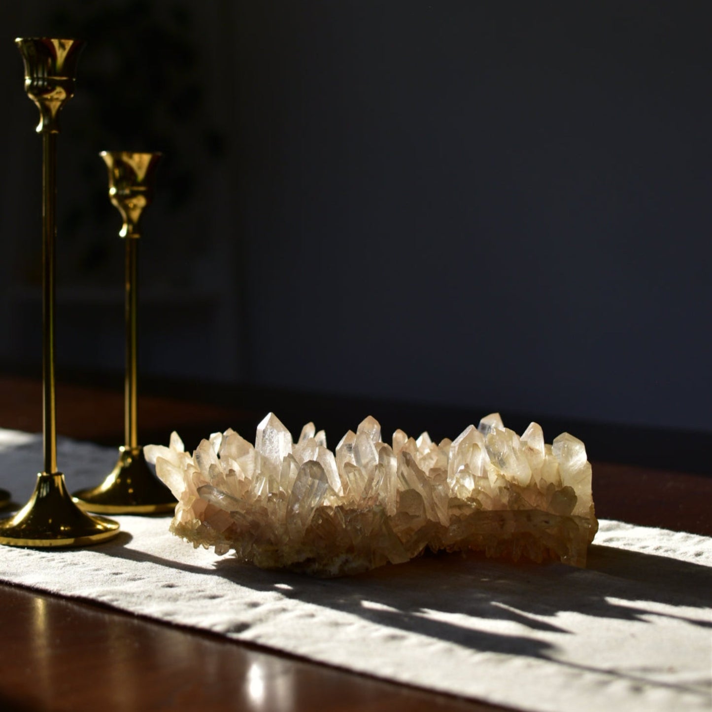 Himalayan Pink Samadhi Quartz Cluster with Anatase