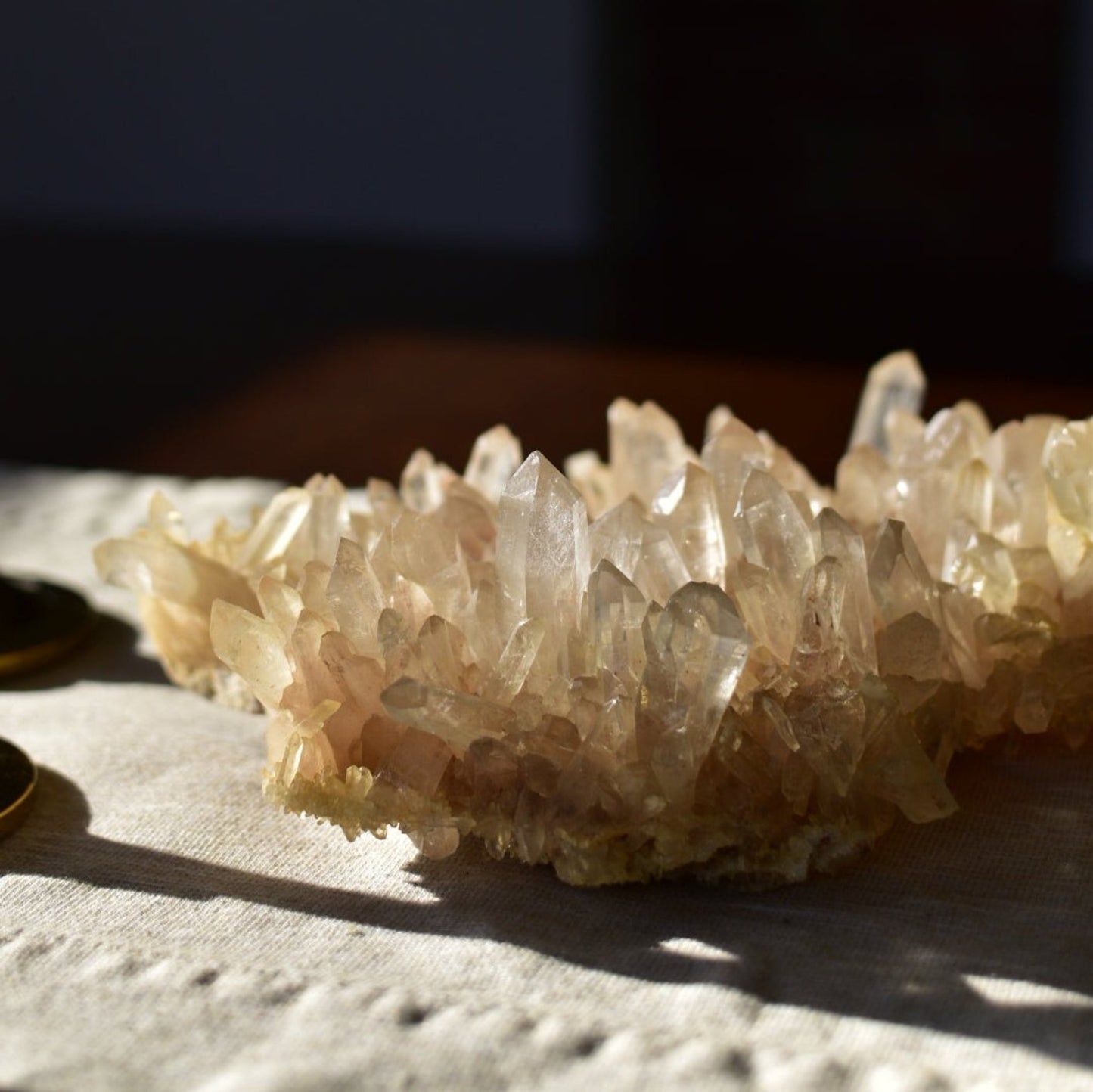 Himalayan Pink Samadhi Quartz Cluster with Anatase