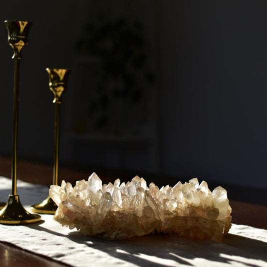 Himalayan Pink Samadhi Quartz Cluster with Anatase