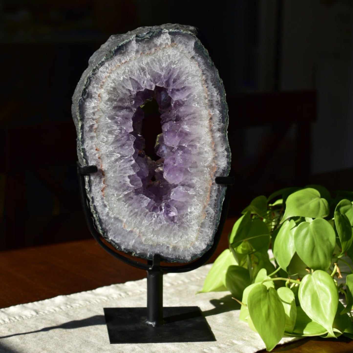 Amethyst Statement Portal with Custom Black Stand