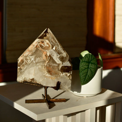 Elestial Quartz Statement Point with Custom Stand