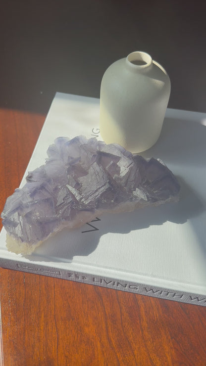 Purple Cubic Fluorite Cluster