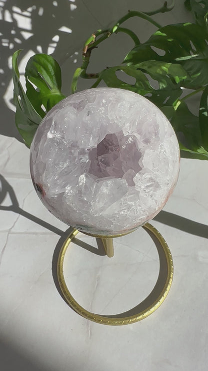 Pink Amethyst Sphere with Stand