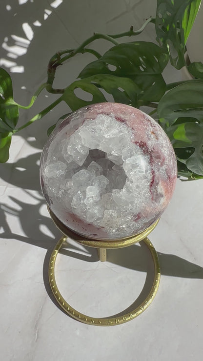 Pink Amethyst Sphere with Stand