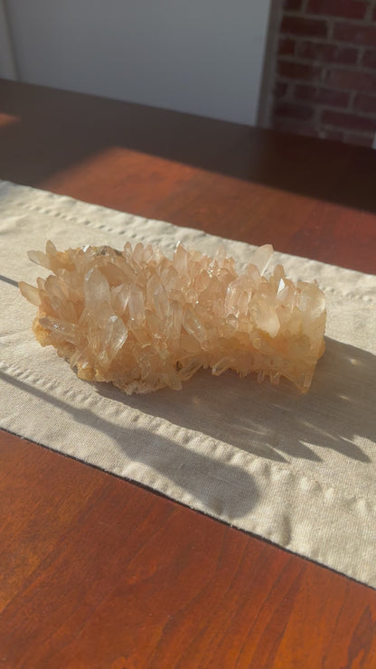 Himalayan Pink Samadhi Quartz Cluster with Anatase