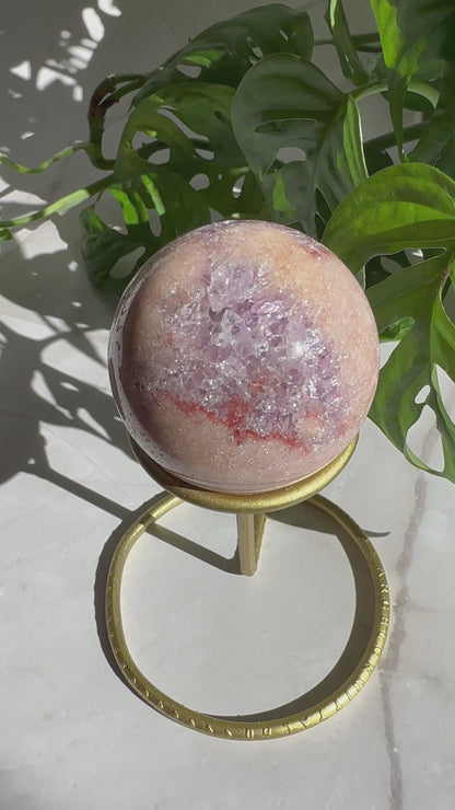 Pink Amethyst Sphere with Stand