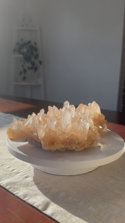 Himalayan Pink Samadhi Quartz Cluster with Anatase