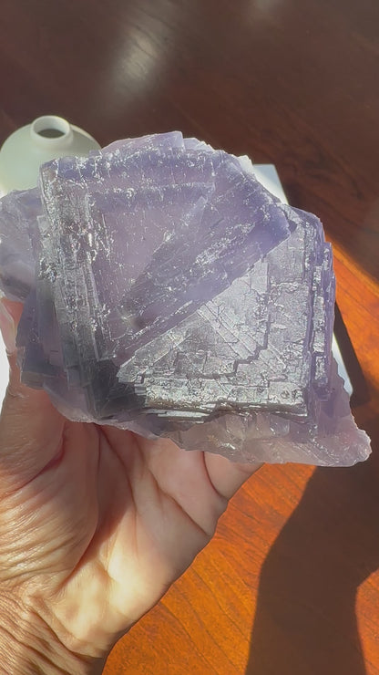 Purple Cubic Fluorite Cluster