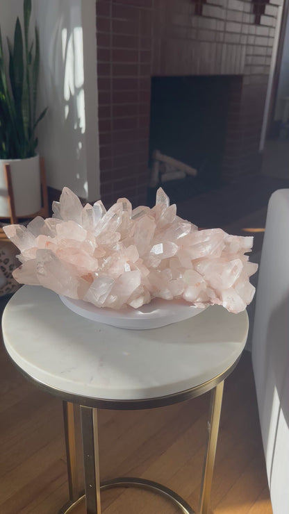 Himalayan Pink Samadhi Quartz Statement Cluster