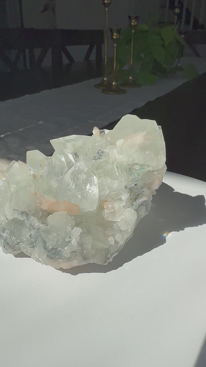 Apophyllite Cluster with Peach Stilbite