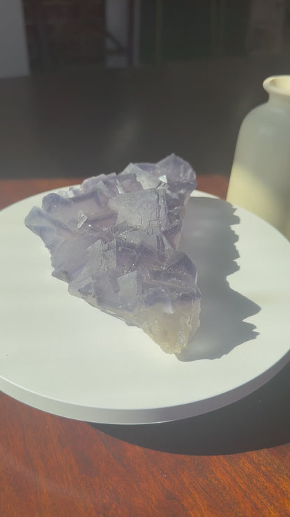 Purple Cubic Fluorite Cluster