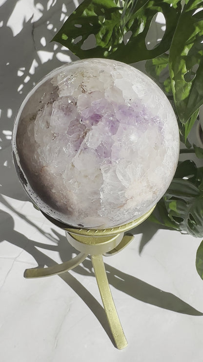 Statement Pink Amethyst Sphere with Stand