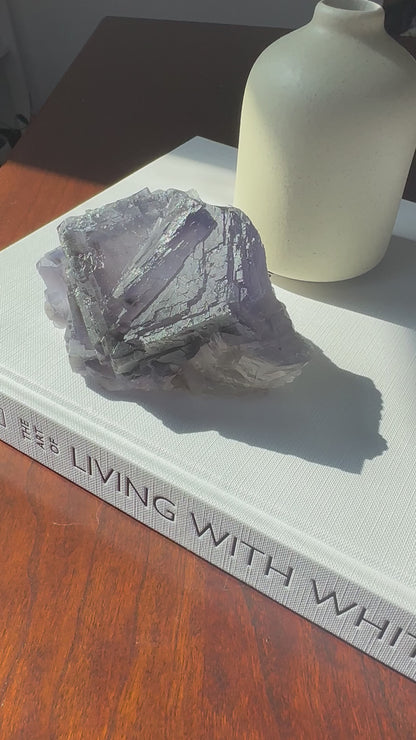 Purple Cubic Fluorite Cluster