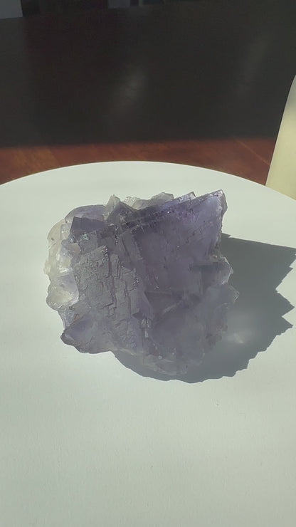 Purple Cubic Fluorite Cluster