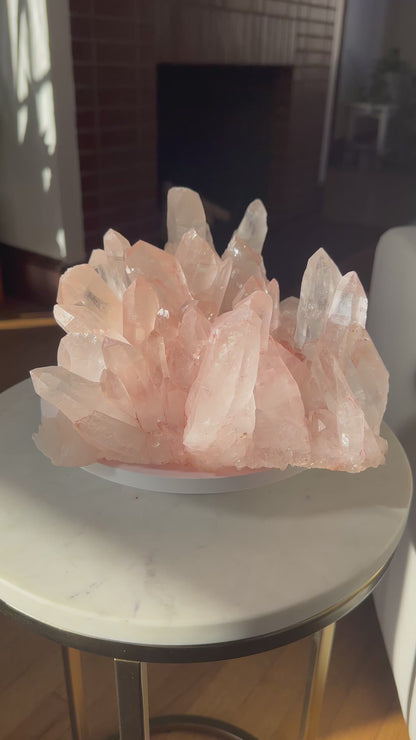 Himalayan Pink Samadhi Quartz Statement Cluster