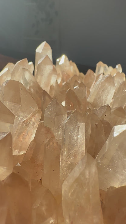 Himalayan Pink Samadhi Quartz Cluster with Anatase