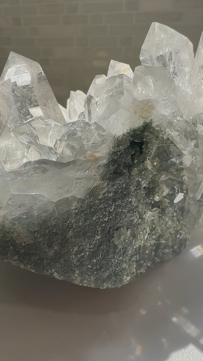 Statement Himalayan Quartz Cluster with Green Chlorite