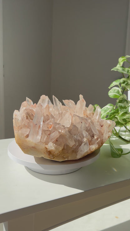 Himalayan Pink Samadhi Quartz Statement Cluster